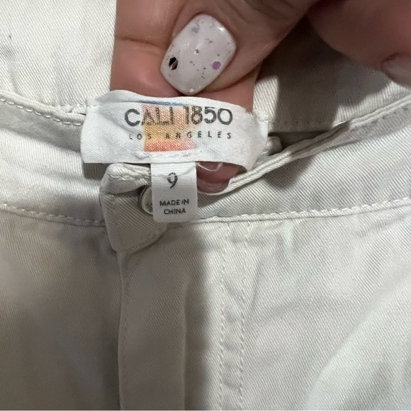 Cali 1850 White Modern Tech Look Wide Leg Baggy Cargo Pants - Picture 5 of 7